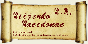 Miljenko Macedonac vizit kartica